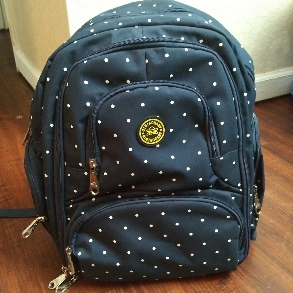 NWOT Qimiao Baby Navy Blue Diaper Bag Backpack